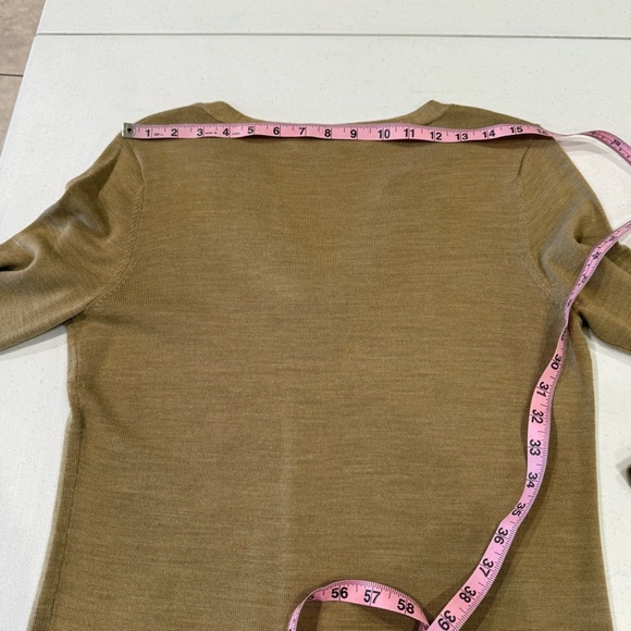 Vintage 1980’s Kasper Sweater Wool Blend V-neck Scroll Embroidery Taupe Size Med - Picture 7 of 10